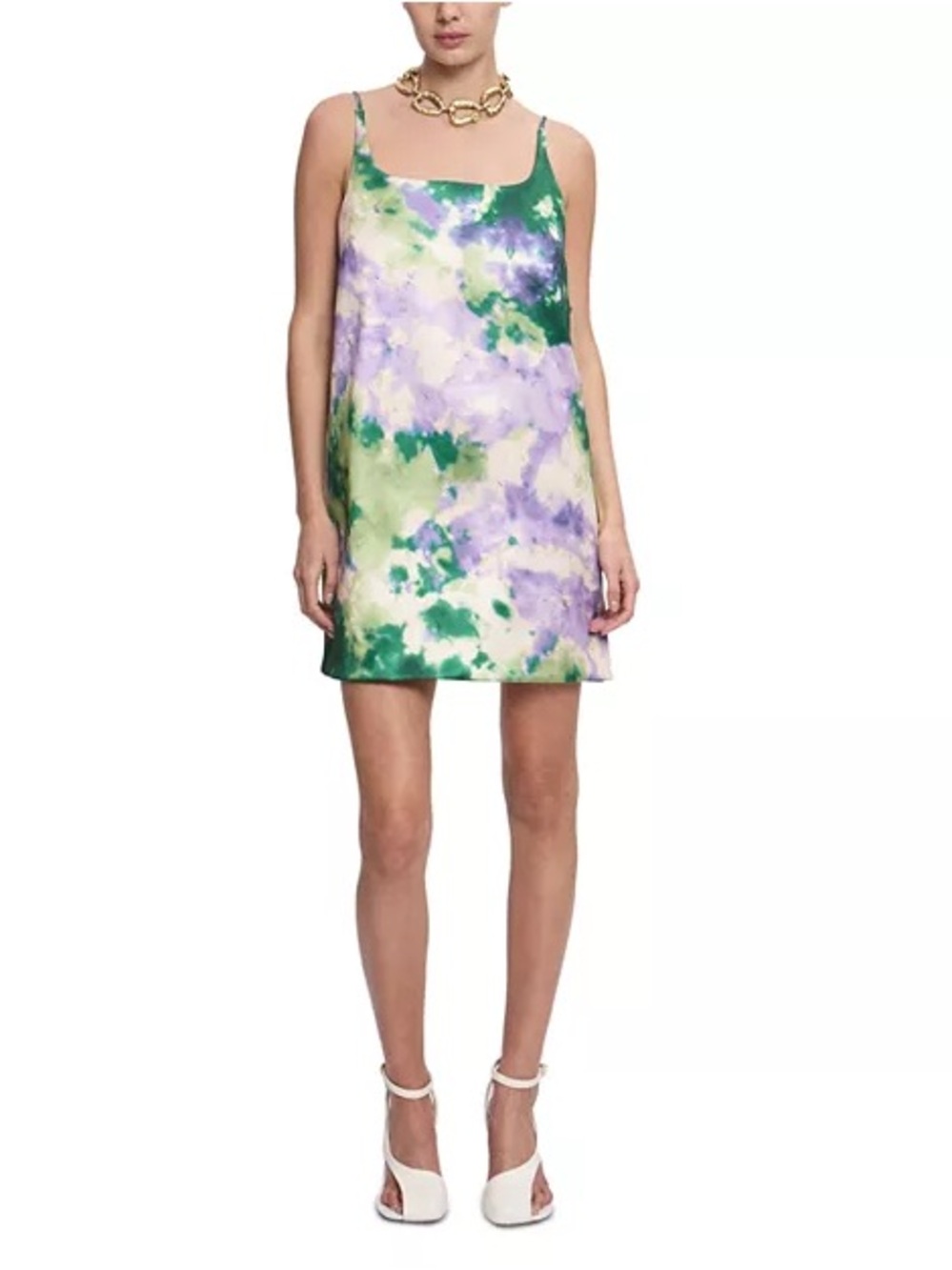 Alemais Green and Lavender Tie-Dye Slip Mini